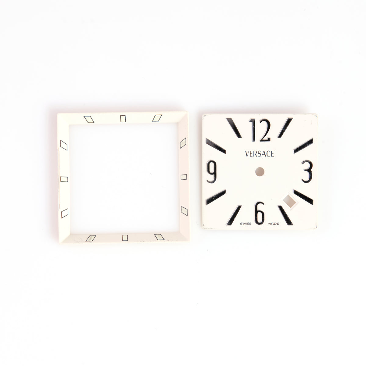 Versace D2FLQ001 White Square Watch Dial Swiss Made Date Window OEM NOS