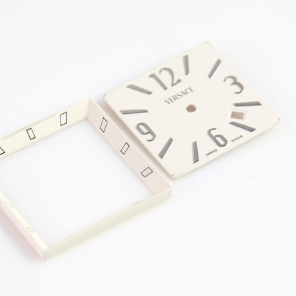 Versace D2FLQ001 White Square Watch Dial Swiss Made Date Window OEM NOS
