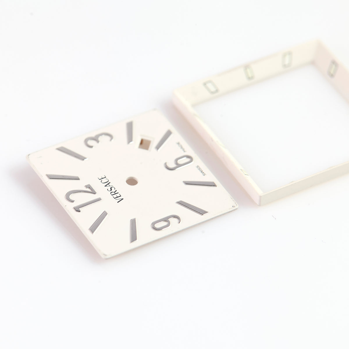 Versace D2FLQ001 White Square Watch Dial Swiss Made Date Window OEM NOS