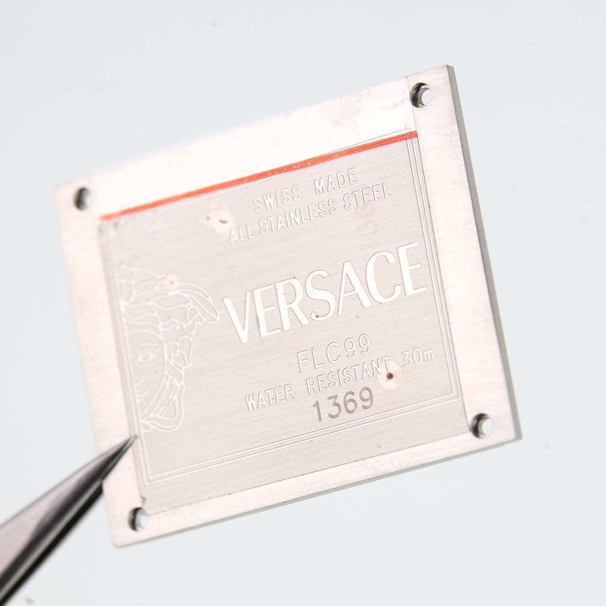 Versace FLC99 Square Watch Case Back CBFLCS99 Stainless Steel OEM NOS