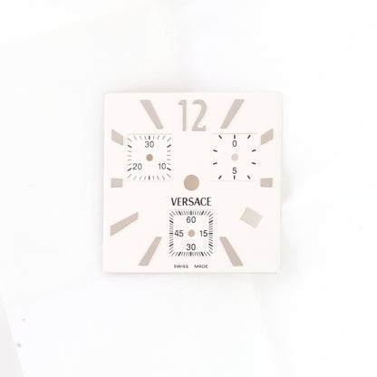 Versace Swiss Made chronograph watch dial in white