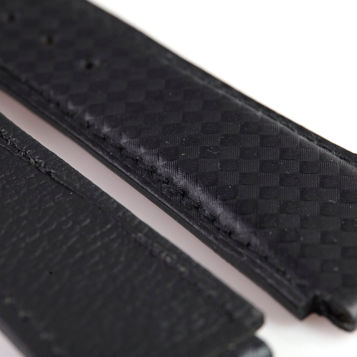 Versace BRFLQ009 Black Textured Leather Watch Strap with Deployment Clasp – 22mm