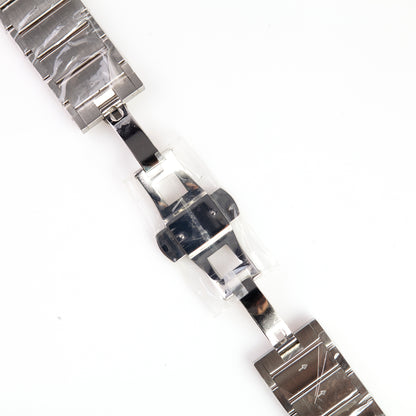 Versace Stainless Steel Watch Bracelet Band – Medusa Logo Clasp, Polished Silver Links