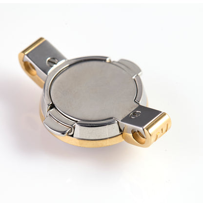 Versace Gold-Tone Stainless Steel Watch Case – Medusa Crystal Dial, Greek Key Bezel