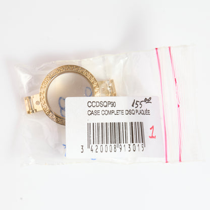 Gold Plated Greek Key Watch Case Complete DSQ Plaque CCDSQP90 NOS