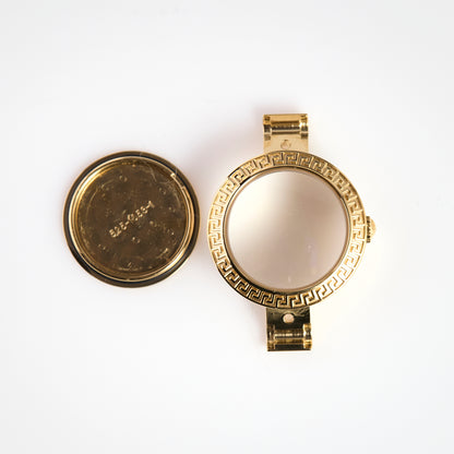 Gold Plated Greek Key Watch Case Complete DSQ Plaque CCDSQP90 NOS