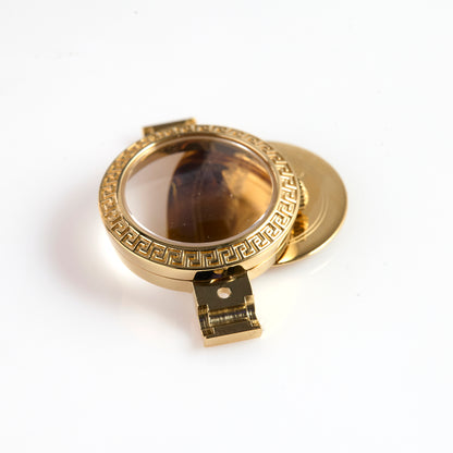 Gold Plated Greek Key Watch Case Complete DSQ Plaque CCDSQP90 NOS