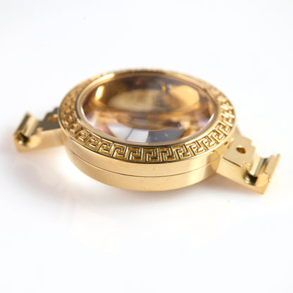 Gold Plated Greek Key Watch Case Complete DSQ Plaque CCDSQP90 NOS