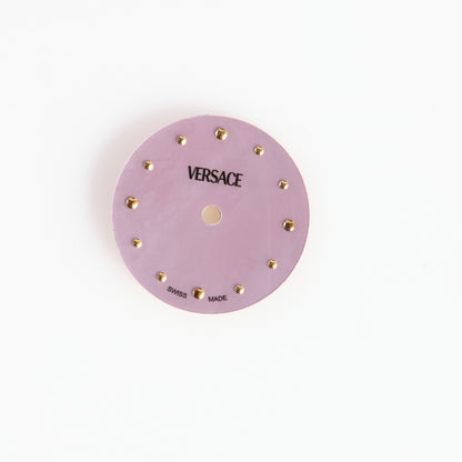 VERSACE Swiss Made Purple Mother of Pearl Watch Dial Gold Markers Replacement