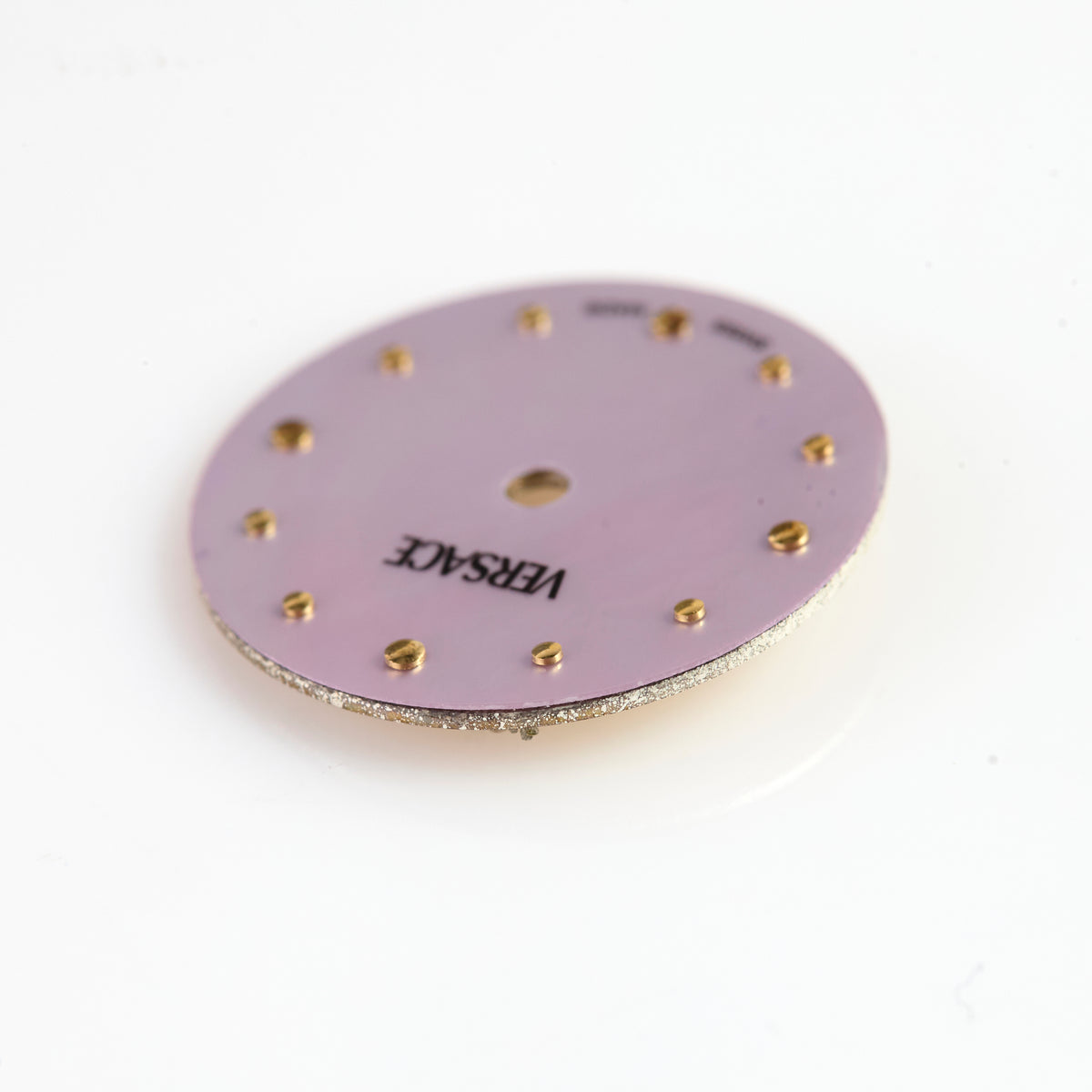 VERSACE Swiss Made Purple Mother of Pearl Watch Dial Gold Markers Replacement