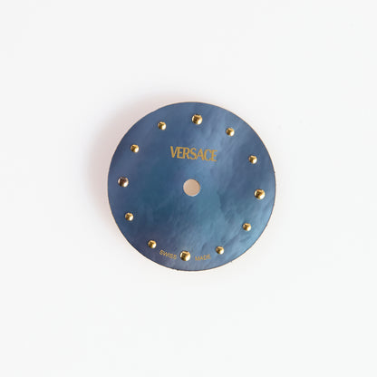 Versace VERX0015 Blue Mother of Pearl Watch Dial Gold Markers Swiss Made