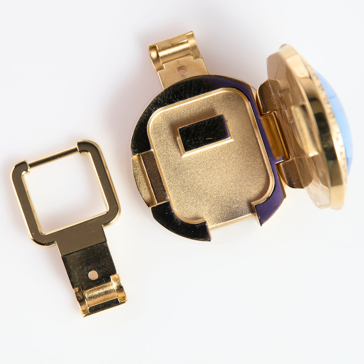 Versace Medusa Gold Tone Watch Case Assembly Greek Key Hinged Cover Parts