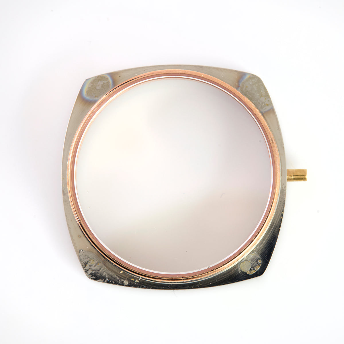 Versace Two Tone Watch Case Body Rose Gold Bezel Rounded Square Replacement Part
