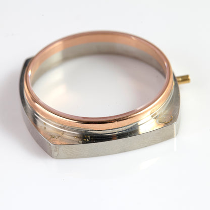 Versace Two Tone Watch Case Body Rose Gold Bezel Rounded Square Replacement Part