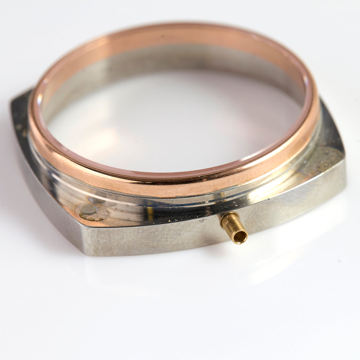 Versace Two Tone Watch Case Body Rose Gold Bezel Rounded Square Replacement Part