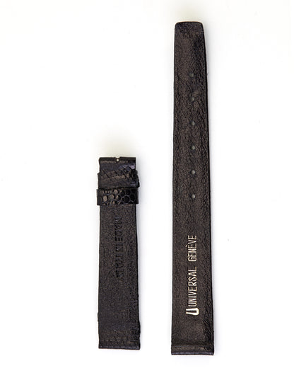 Universal Geneve 14mm x 12mm Vintage Black Lizard Strap