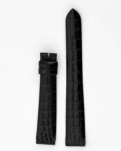 Universal Geneve 17mm x 14mm Vintage Black Crocodile Strap