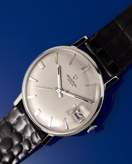Universal Geneve Vintage Stainless Steel Manual-Wind Date Wristwatch