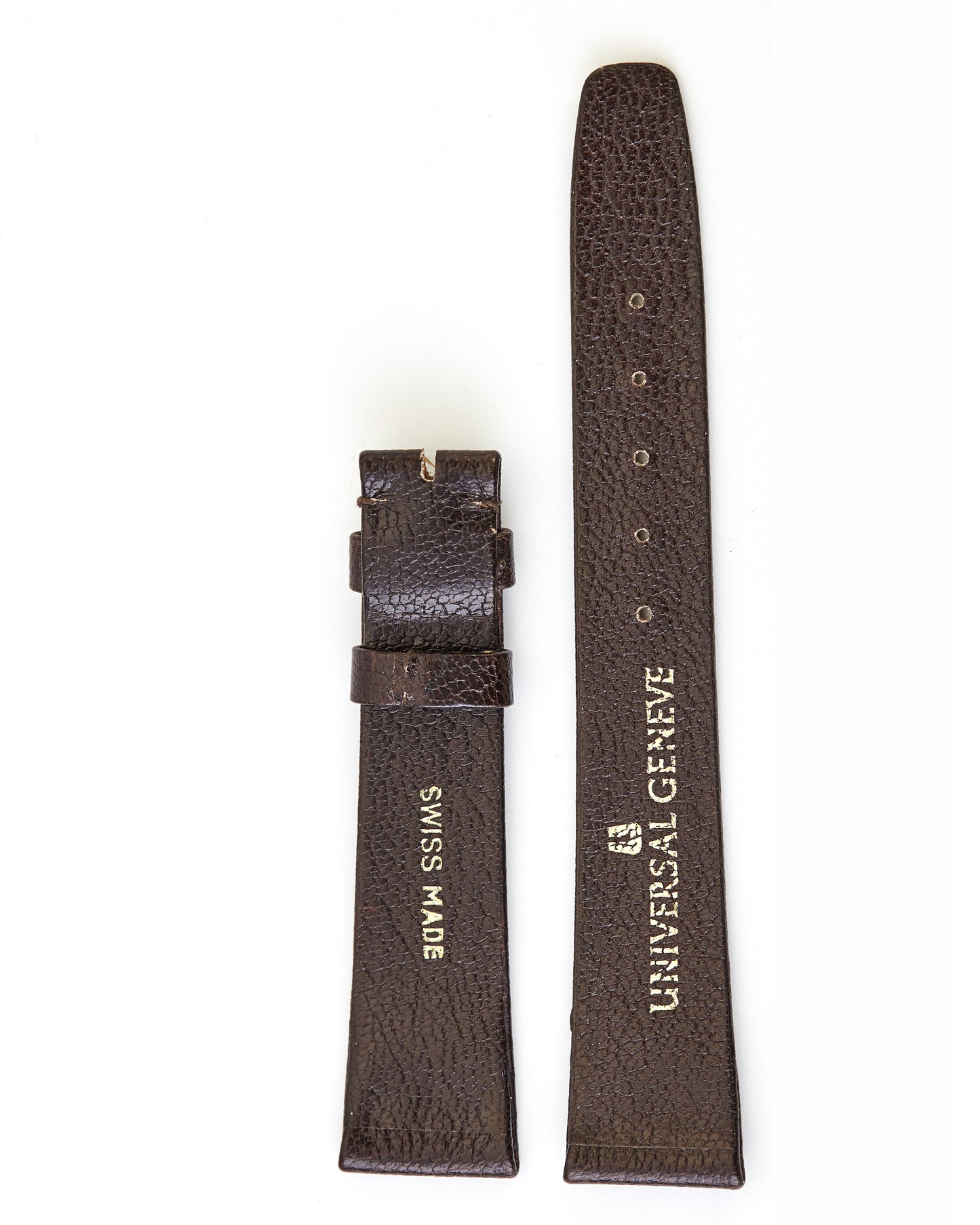 Universal Geneve 18mm x 14mm Vintage Dark Brown Leather Strap