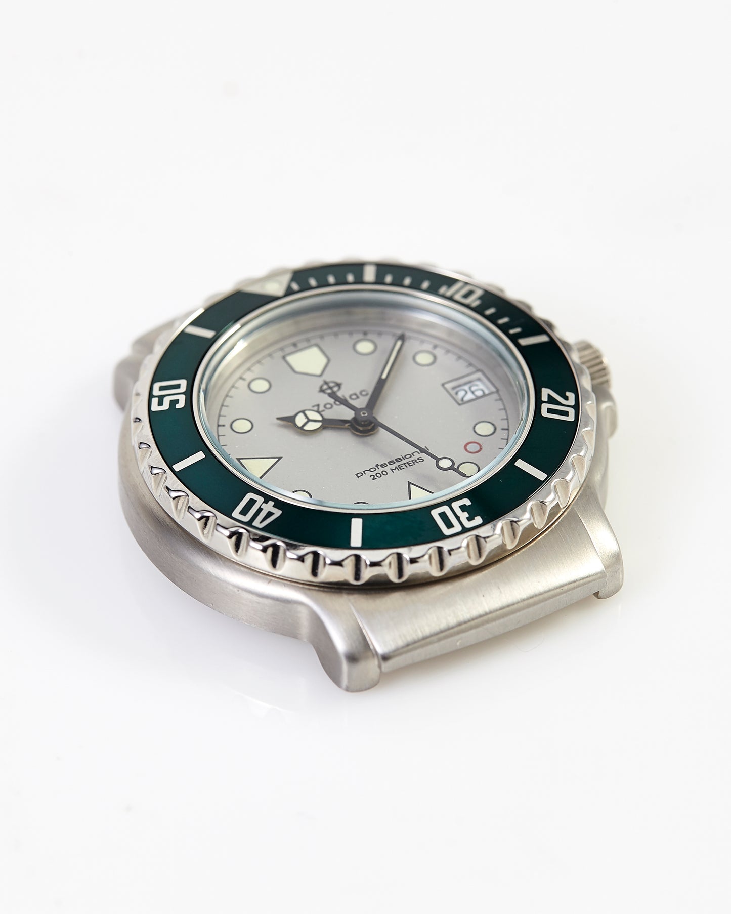 Zodiac Rare NOS 36mm Professional 200m Diving Watch Head with Green Bezel