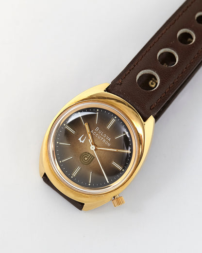 Bulova Accutron Rare Vintage Chocolate Gradated Dial Vintage Tuning Fork Wristwatch