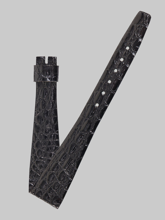 Universal Geneve 16mm x 10mm Vintage Black Crocodile Strap NOS