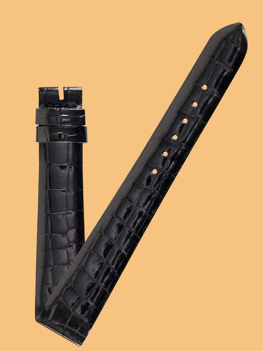 Universal Geneve 17mm x 15mm Vintage Black Alligator Strap NOS